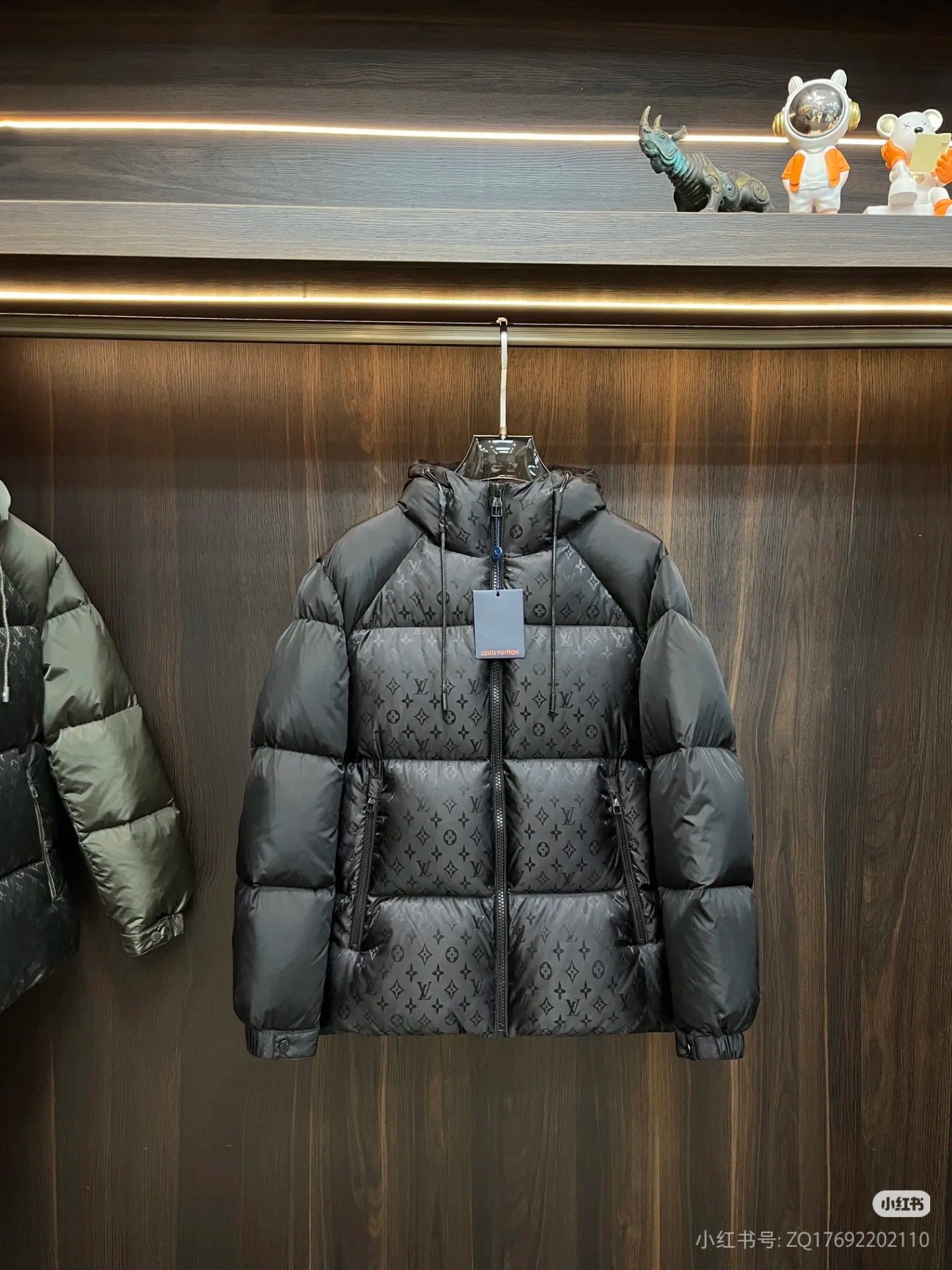 LV Monogram Puffer Jacket Black/Green - Jacket - Image 2