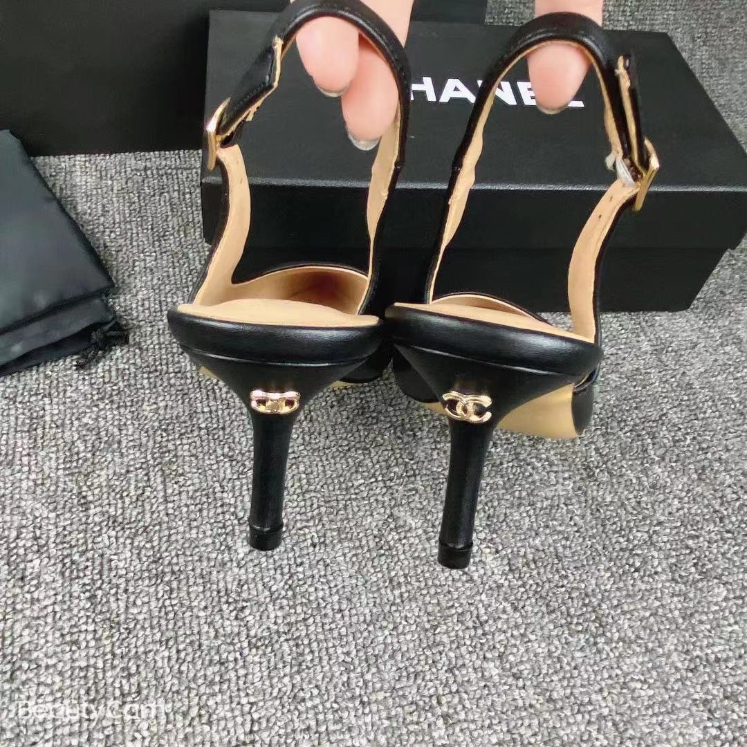 CC Slingback Pumps Black Leather - Heels - Image 3