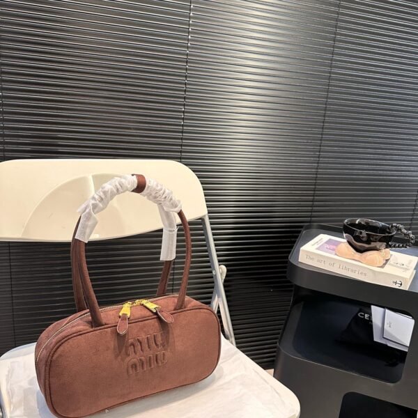 MIU Wander Matelassé Brown Suede - Bag