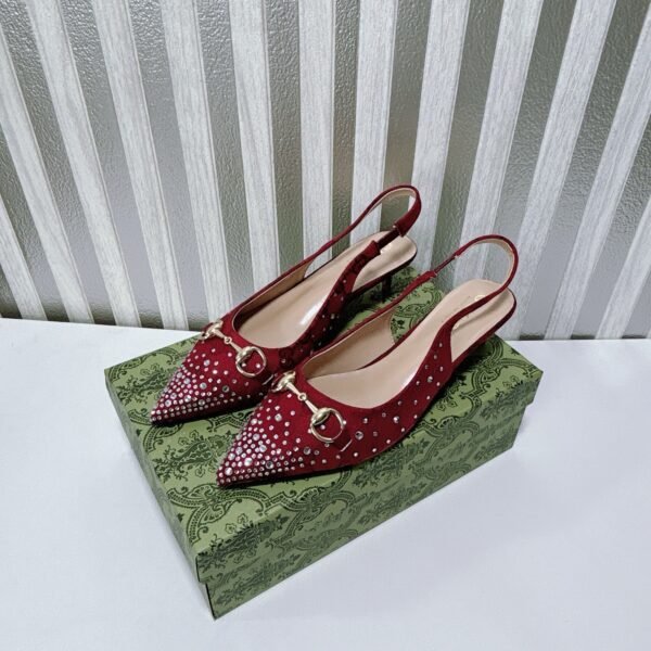 GG Slingback Crystal Studded Pump - Heels