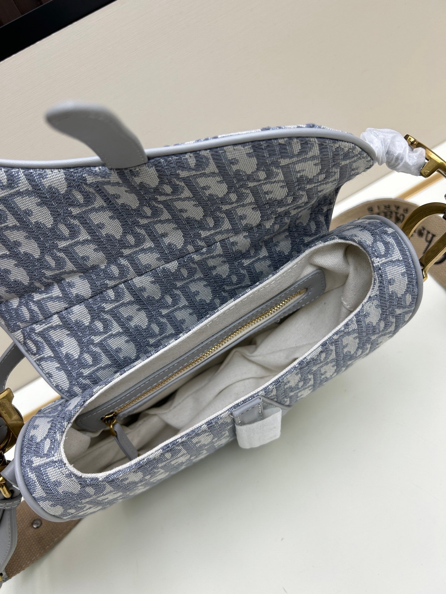 CD Saddle Large Oblique Canvas - Bag - Image 7