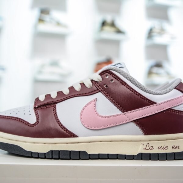 NK Dunk Low "La Vie en Rose" White/Burgundy/Pink - Sneakers