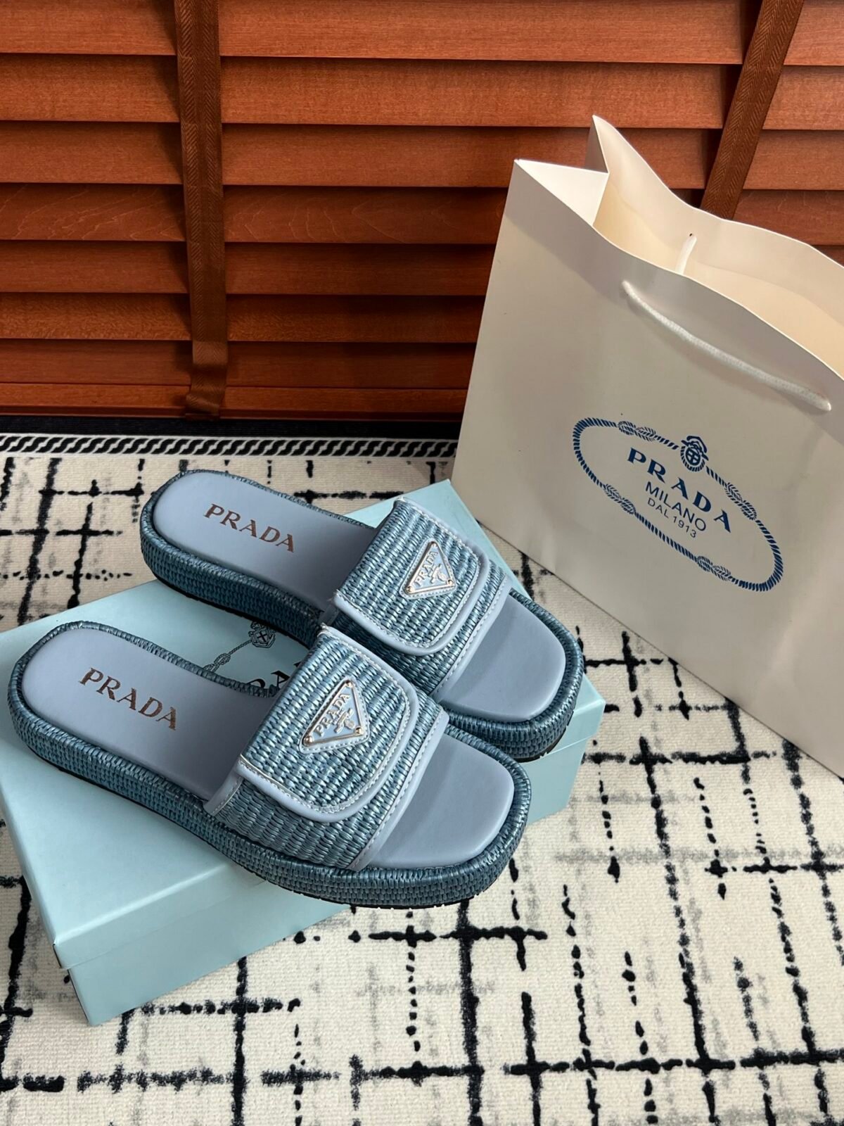 PR Woven Raffia Slides – Slides – Rot