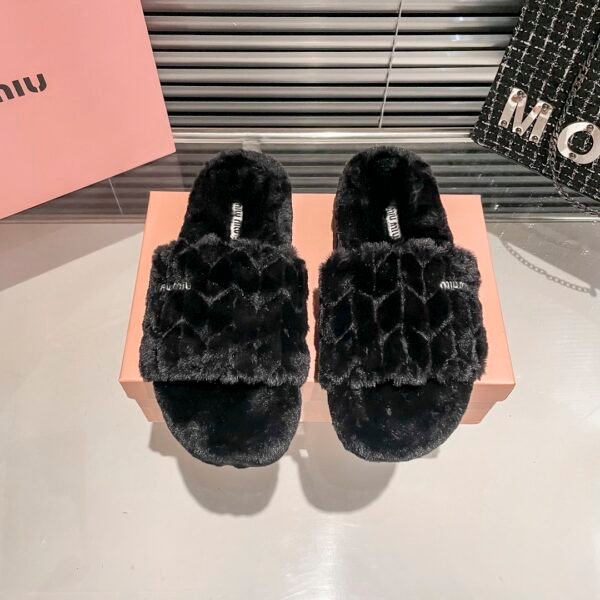 MIU Furry Slippers - Slides