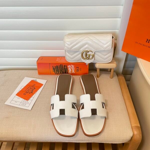 HM Oran Sandals White Leather - Sandals