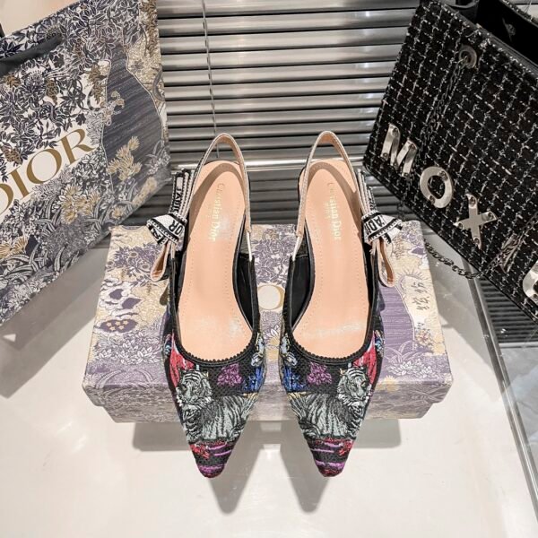 CD J'ACD Slingback Pump Multicolor Embroidered Fabric - Heels
