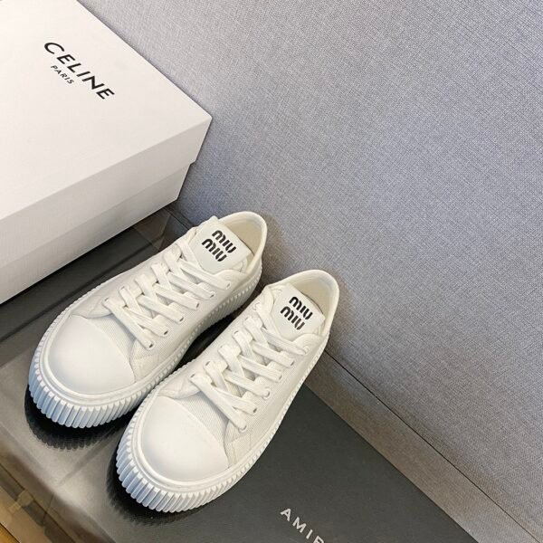 MIU Logo Canvas Sneakers - Sneakers