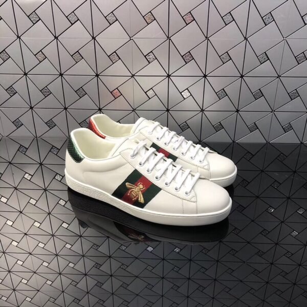 GG Ace Bee White Leather - Sneakers
