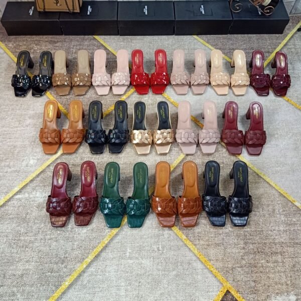 YSL Tribute Braided Square Toe - Slides