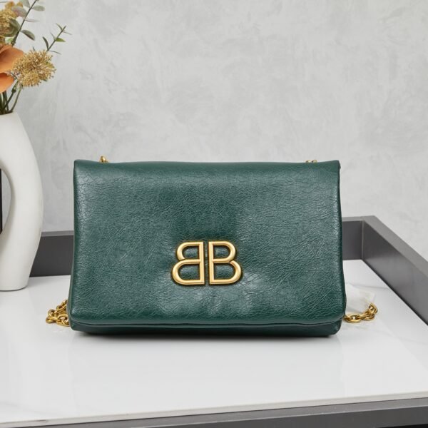 BAL With box Monaco puffy bag black silver