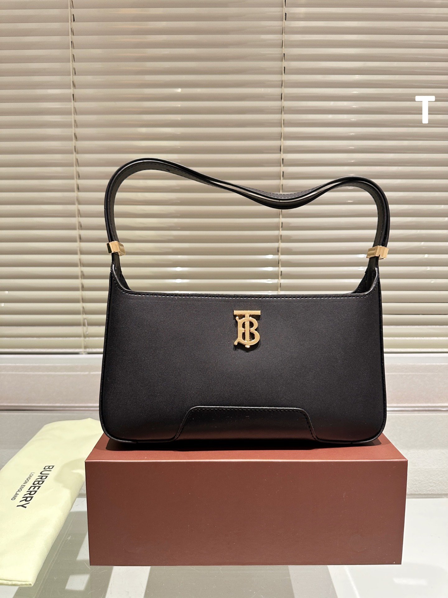 BBR TB Shoulder Bag Tan/Black Leather - Bag - Image 2