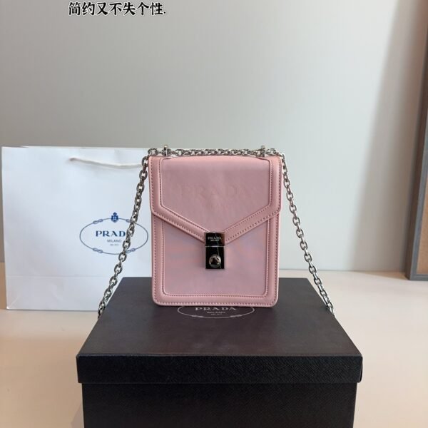 PR Cleo Satin Chain Pink Leather - Bag
