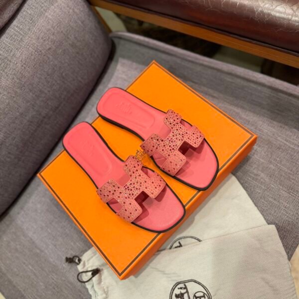 HM Oran Sandals Pink Leather - Slides