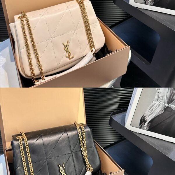 YSL Loulou Small Black/White Leather - Bag