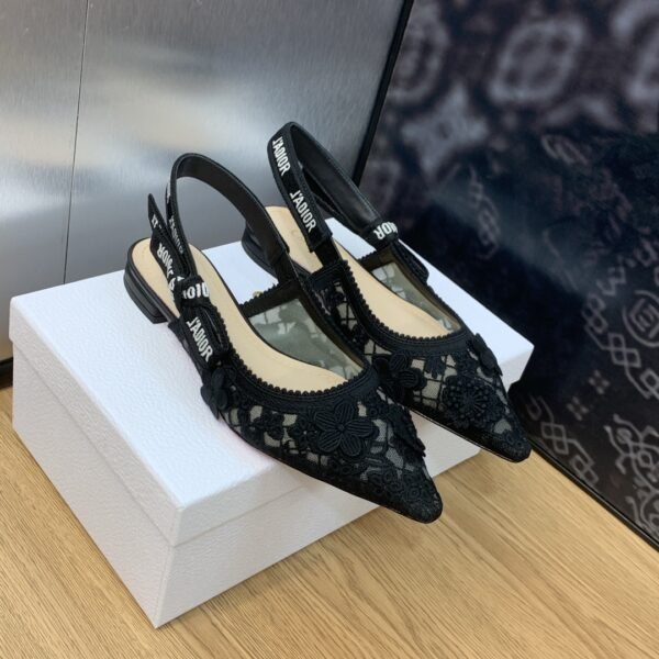 CD J'ACD Slingback Pump Black Lace - Heels