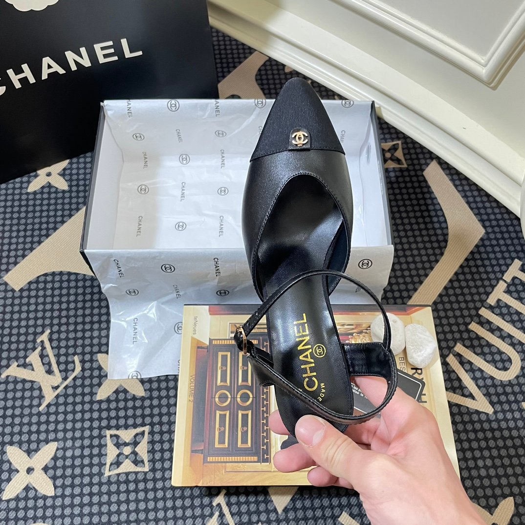 CC Slingback Pumps Black Satin - Heels - Image 6