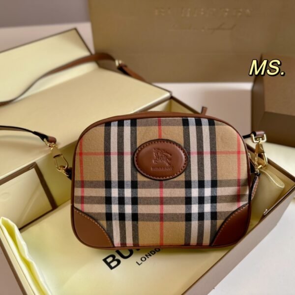 BBR Vintage Check and Leather Camera Bag - Bag