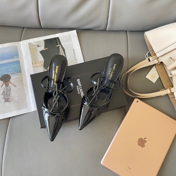 YSL Opyum Patent Leather Black - Heels