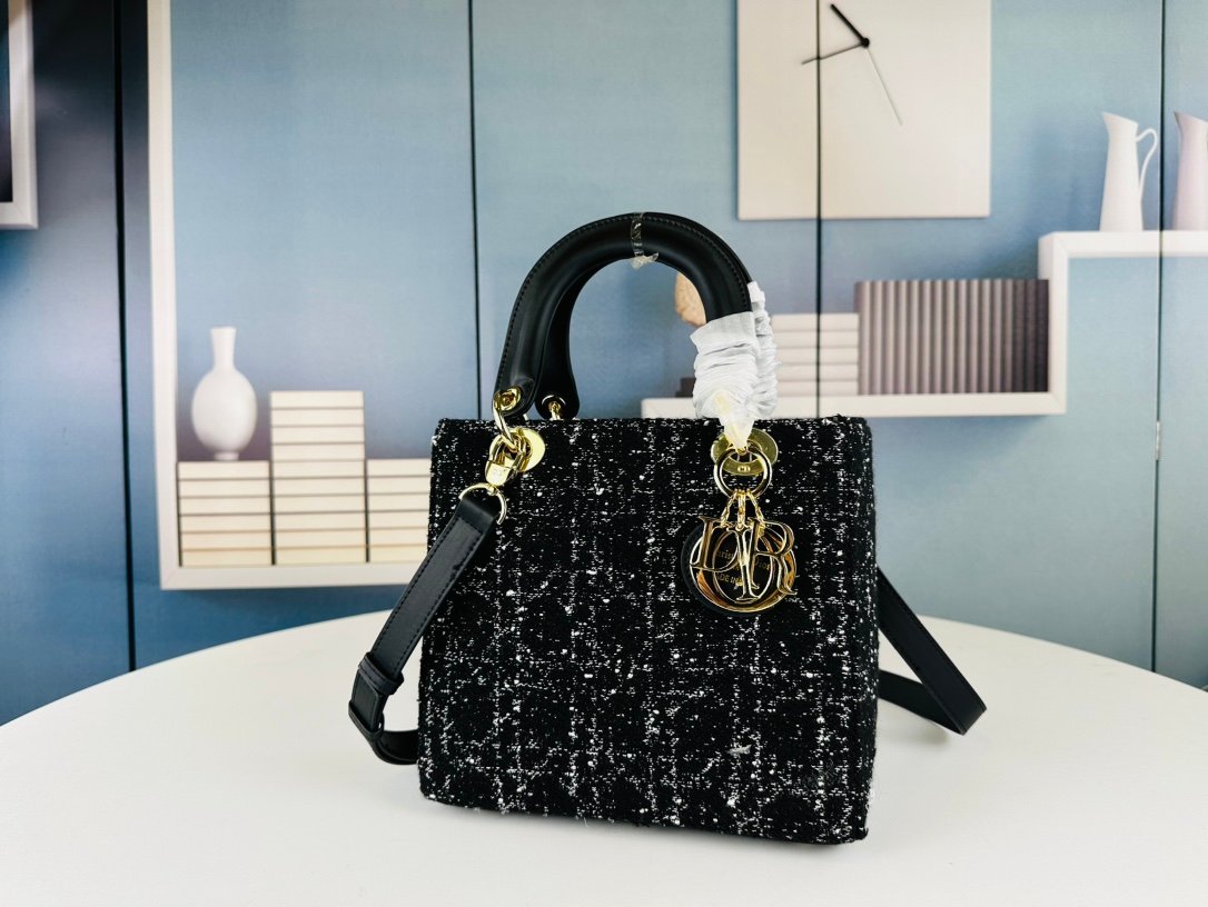 CD Lady CD Small Black Tweed - Bag