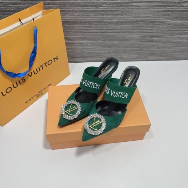 LV Madeleine Mule Green Suede - Heels