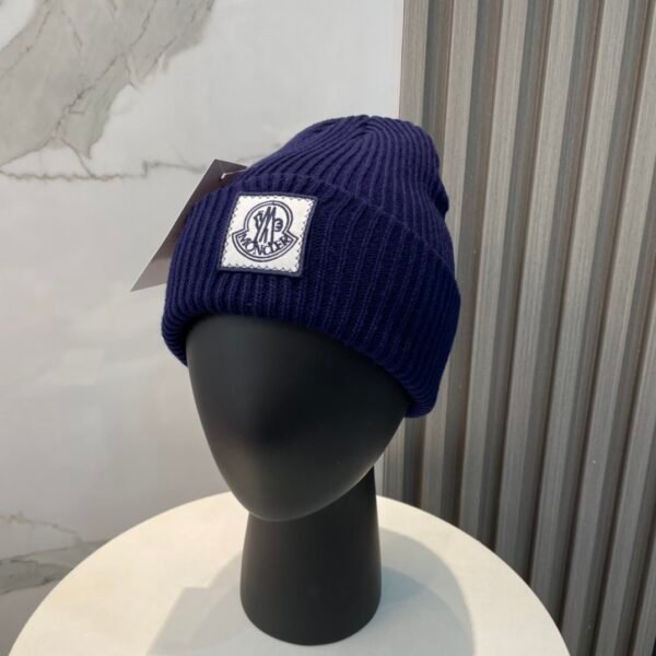 MCL Logo Patch Beanie Navy Wool - Hat