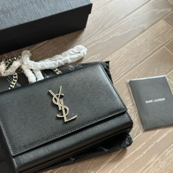YSL Kate Monogram Wallet on Chain Small Black Leather - Bag