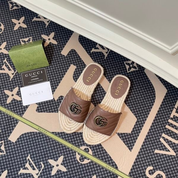 GG Double G Espadrille Slides - Slides