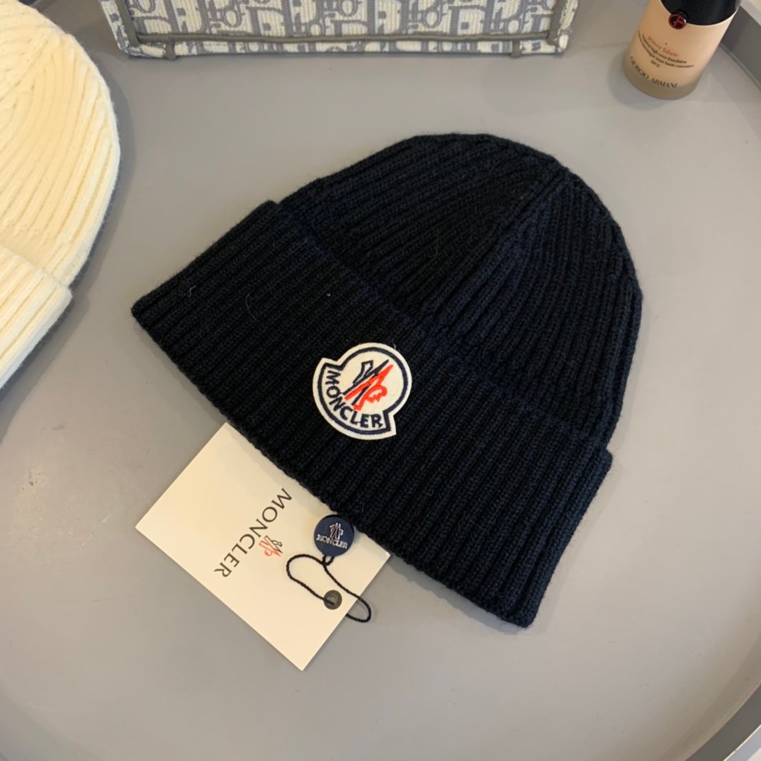 MCL Logo Patch Beanie Navy Wool - Hat