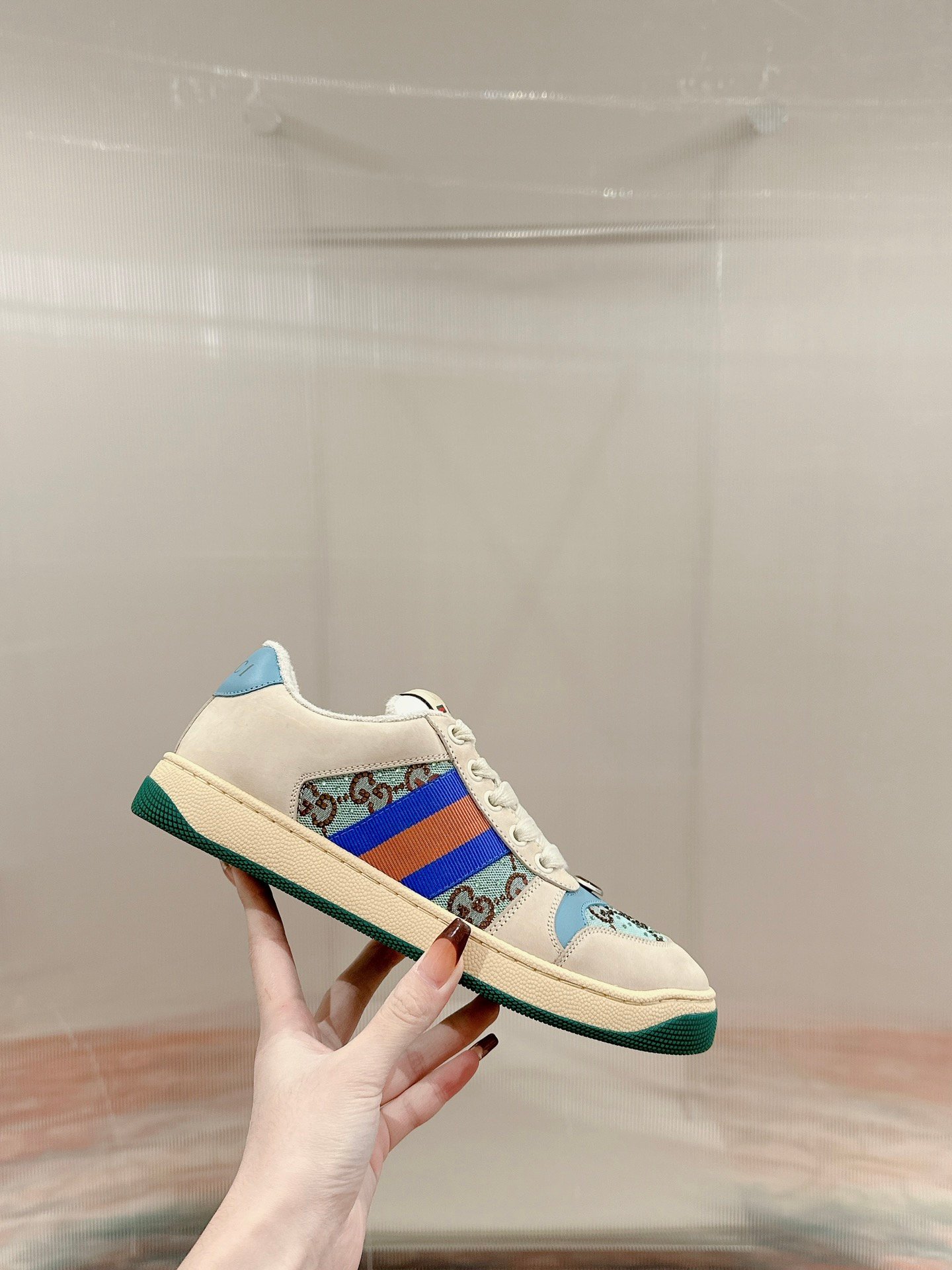 GG GG Screener Beige/Blue Canvas - Sneakers - Image 2