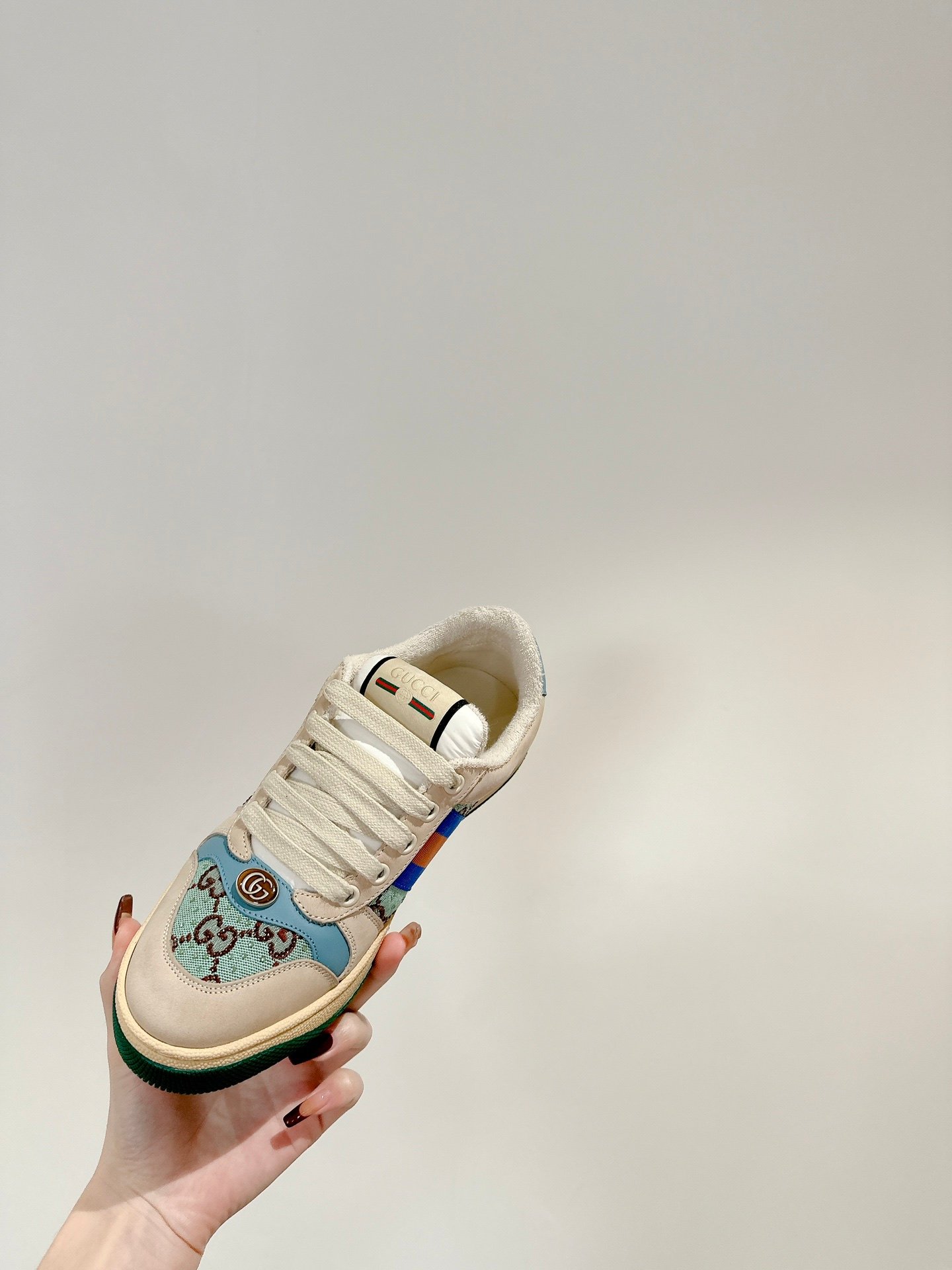 GG GG Screener Beige/Blue Canvas - Sneakers - Image 3