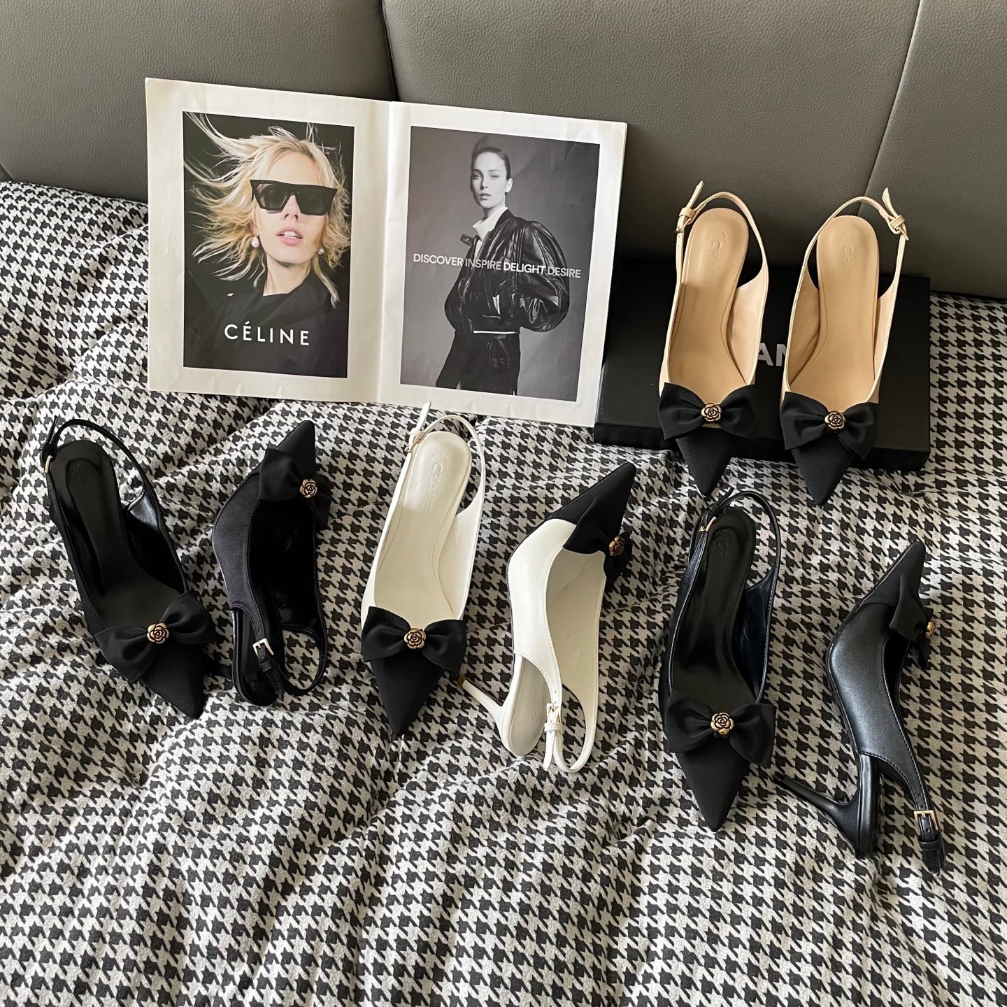 CEL Bow Heels Black/White - Heels - Image 3
