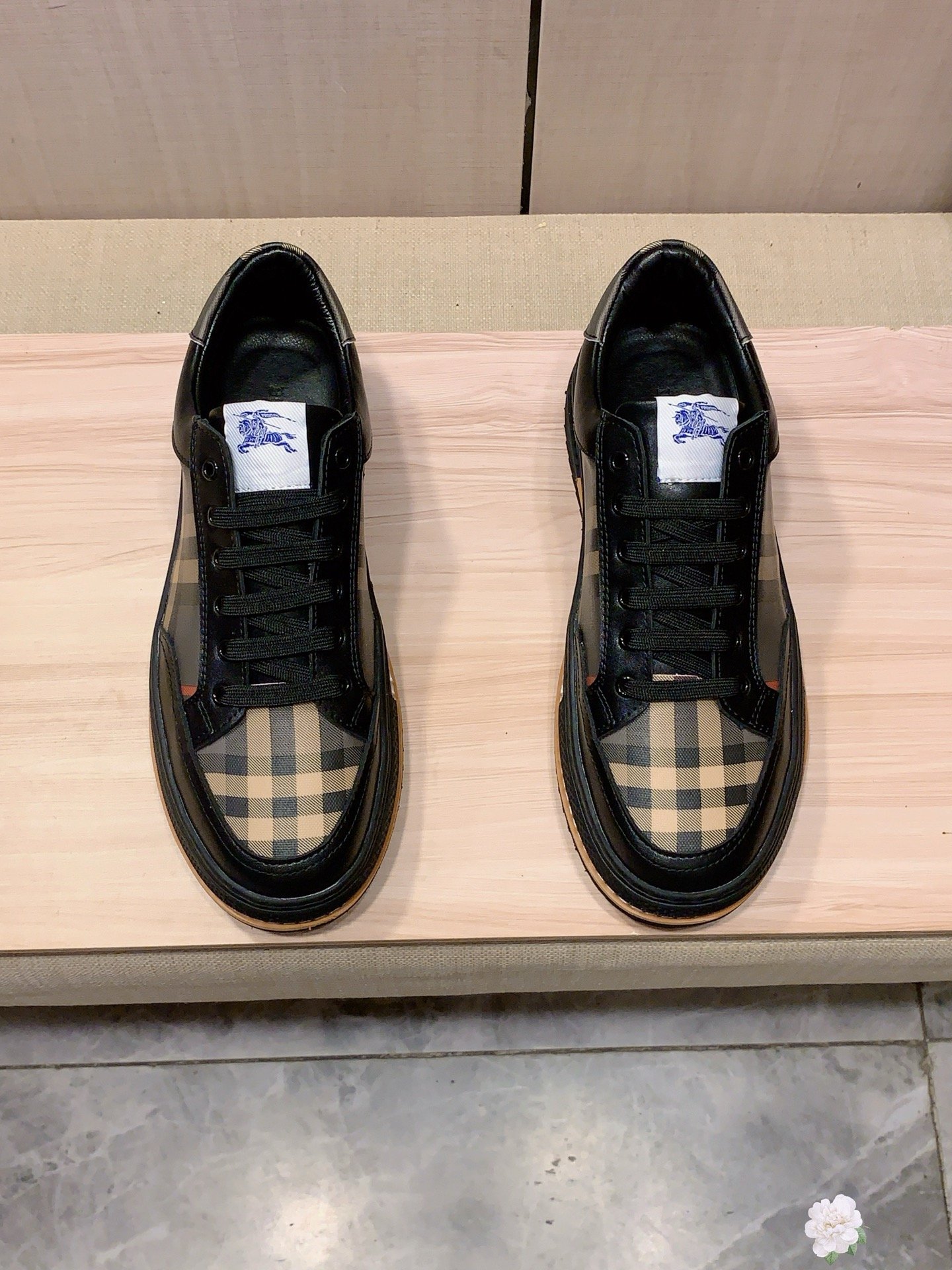BBR Vintage Check Sneakers Black/Beige - Sneakers - Image 3