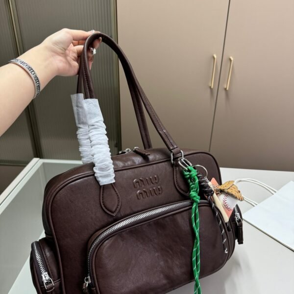 MIU Bowling Bag Brown Leather - Bag