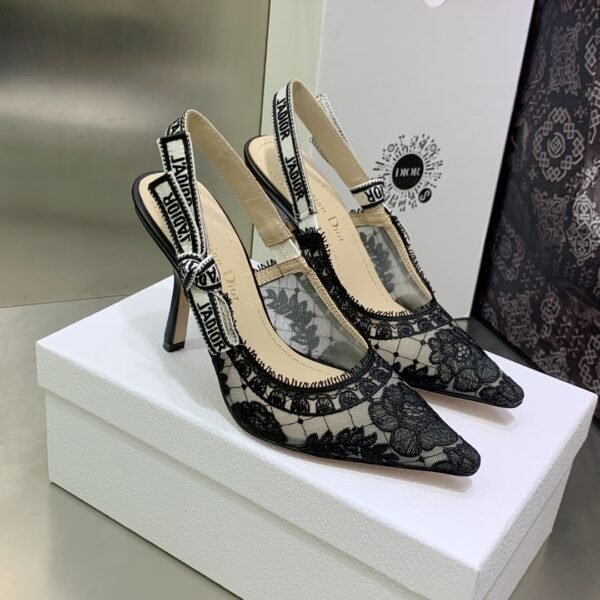 CD J'ACD Slingback Pumps Black Lace - Heels