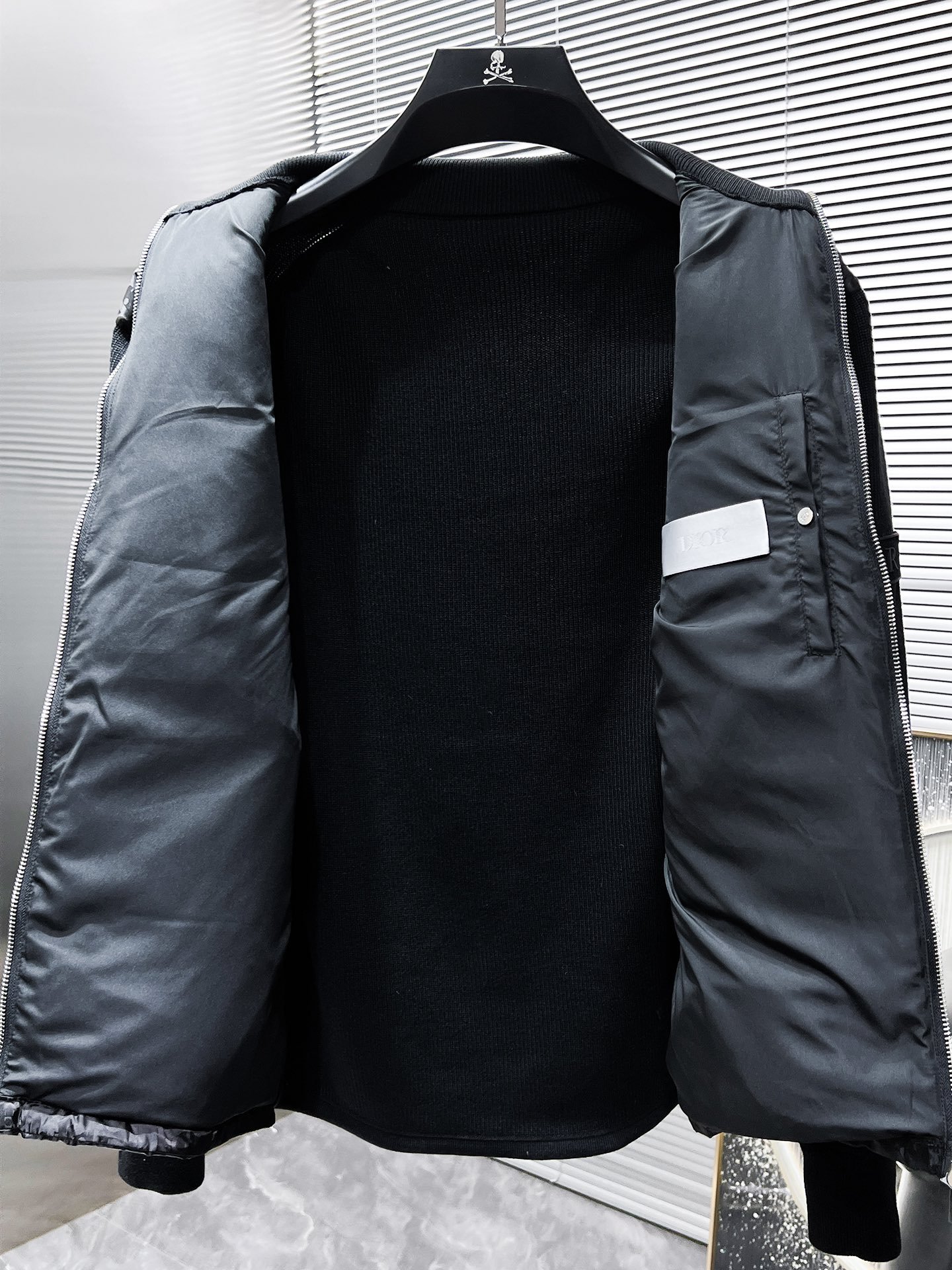 CD Oblique Knit Down Jacket Black - Jacket - Image 3