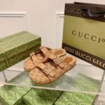 GG GG Platform Sandals Beige Monogram Canvas – Sandali