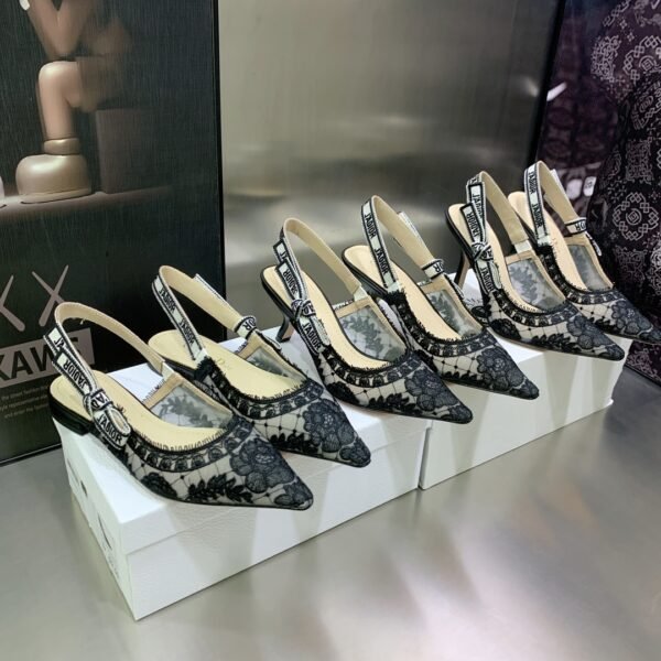 CD J'ACD Slingback Pump Black Lace - Heels