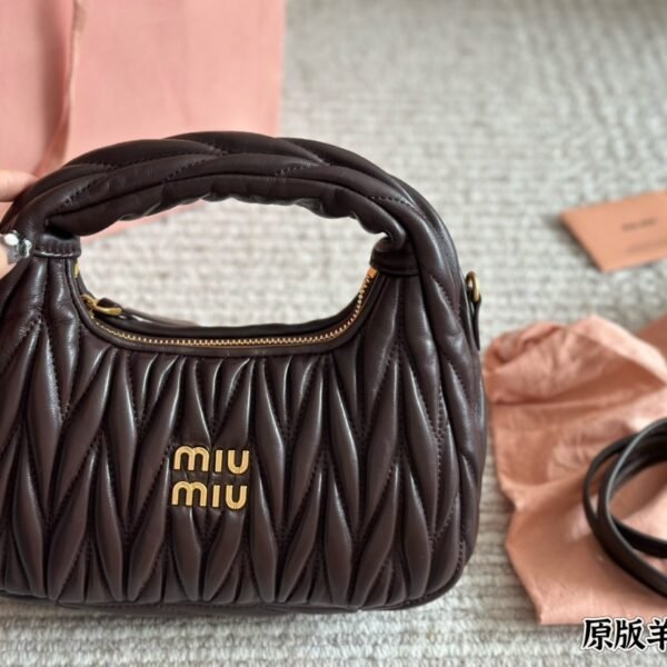 MIU Wander Matelassé Brown Leather - Bag
