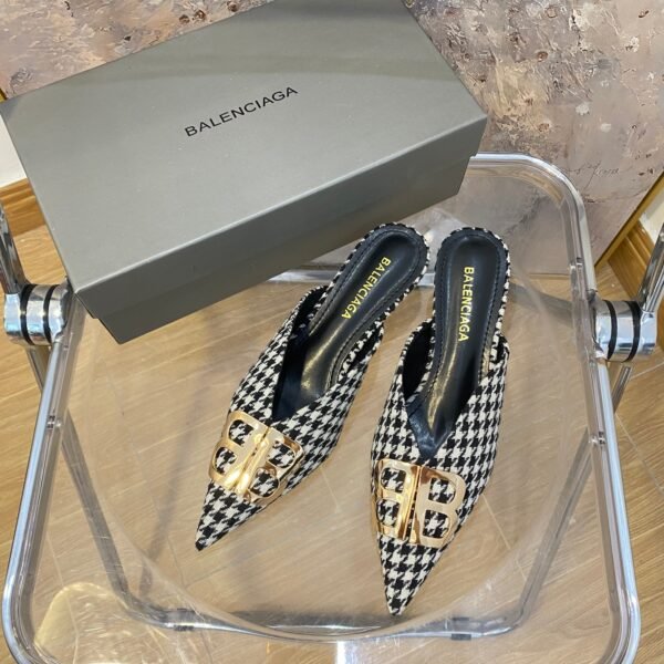 BAL Knife Mules Houndstooth - Heels