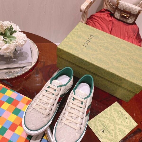 GG 1977 Tennis Beige/Green Canvas - Sneakers
