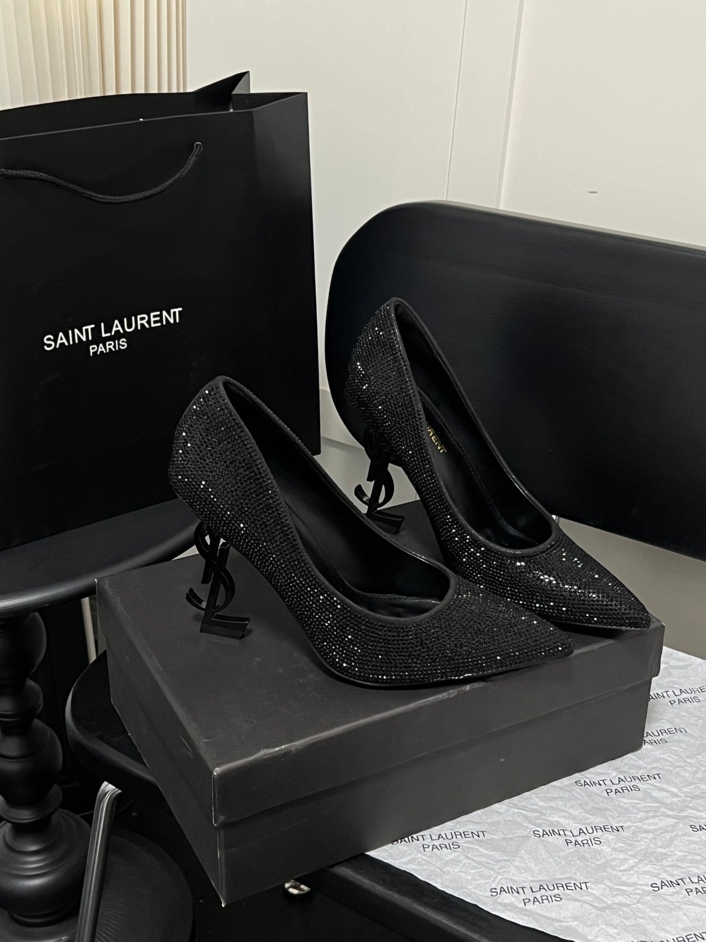 YSL Opyum Pumps Black Crystal - Heels