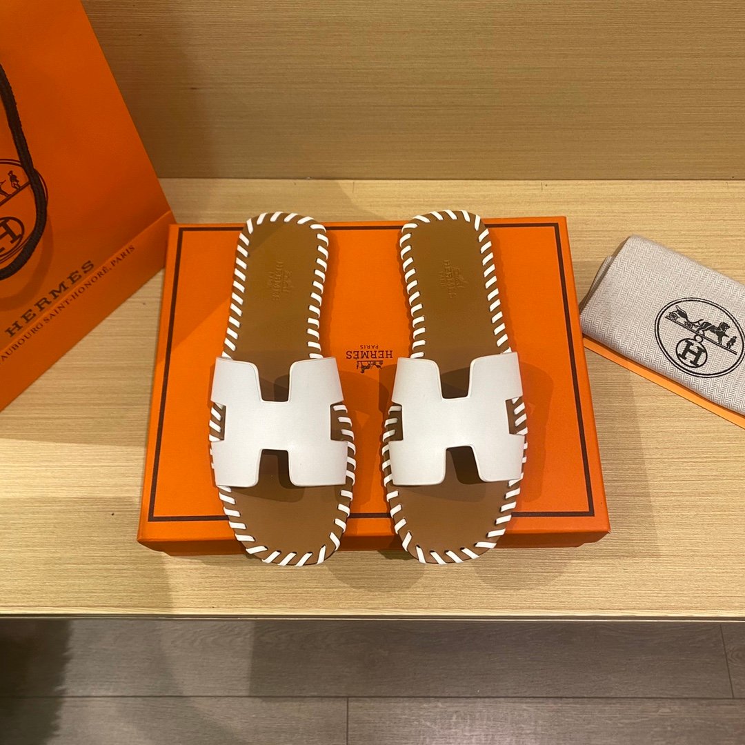 HM Oran Sandals White Leather - Sandals