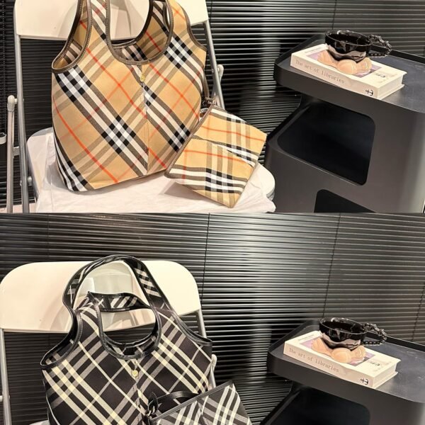 BBR Giant Check Reversible Tote Beige/Black Check - Bag