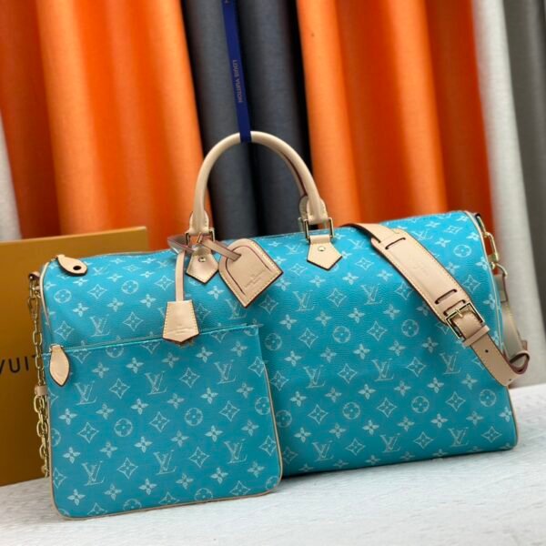 LV Keepall Bandoulière 50 Turquoise Monogram - Bag