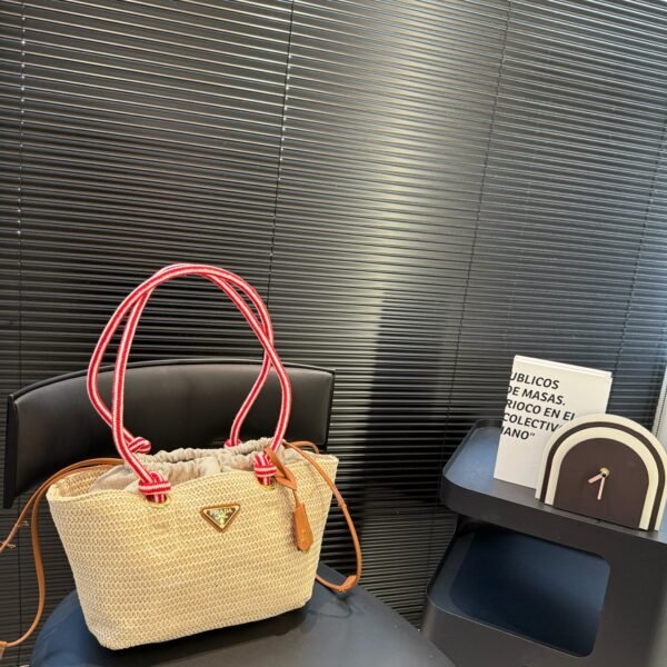 PR Raffia and Leather Tote - Bag