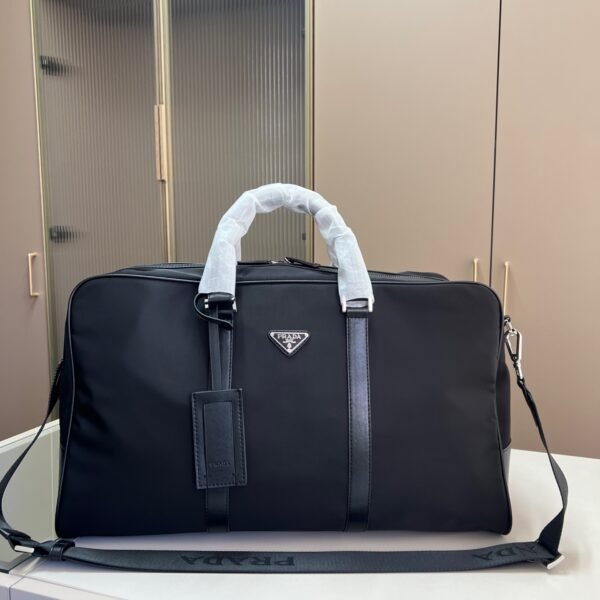 PR Saffiano Leather Travel Bag Black Nylon - Bag