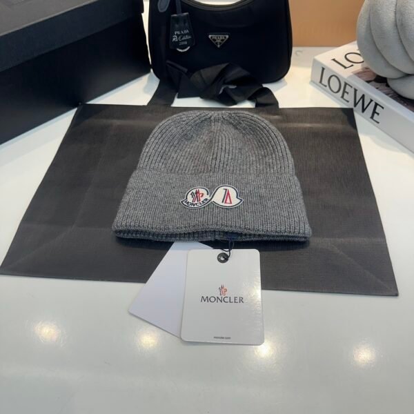 MCL Logo Patch Beanie Grey Wool - Hat