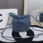 CC Drawstring Pouch Denim – Borsa – Cuoio