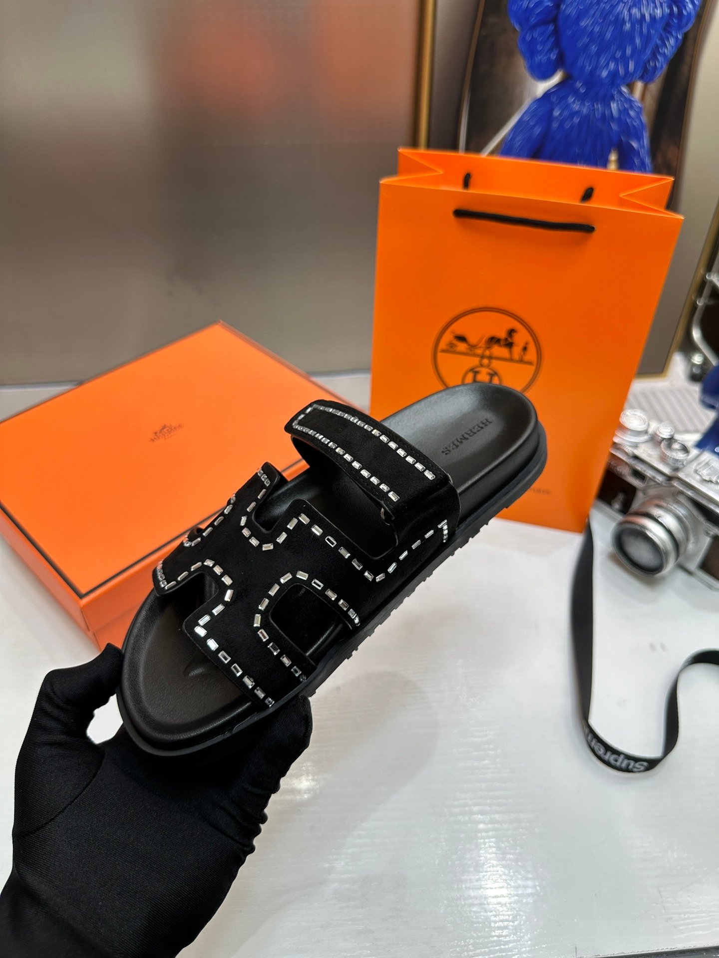 HM Oran Sandals Black Leather - Sandals - Image 7