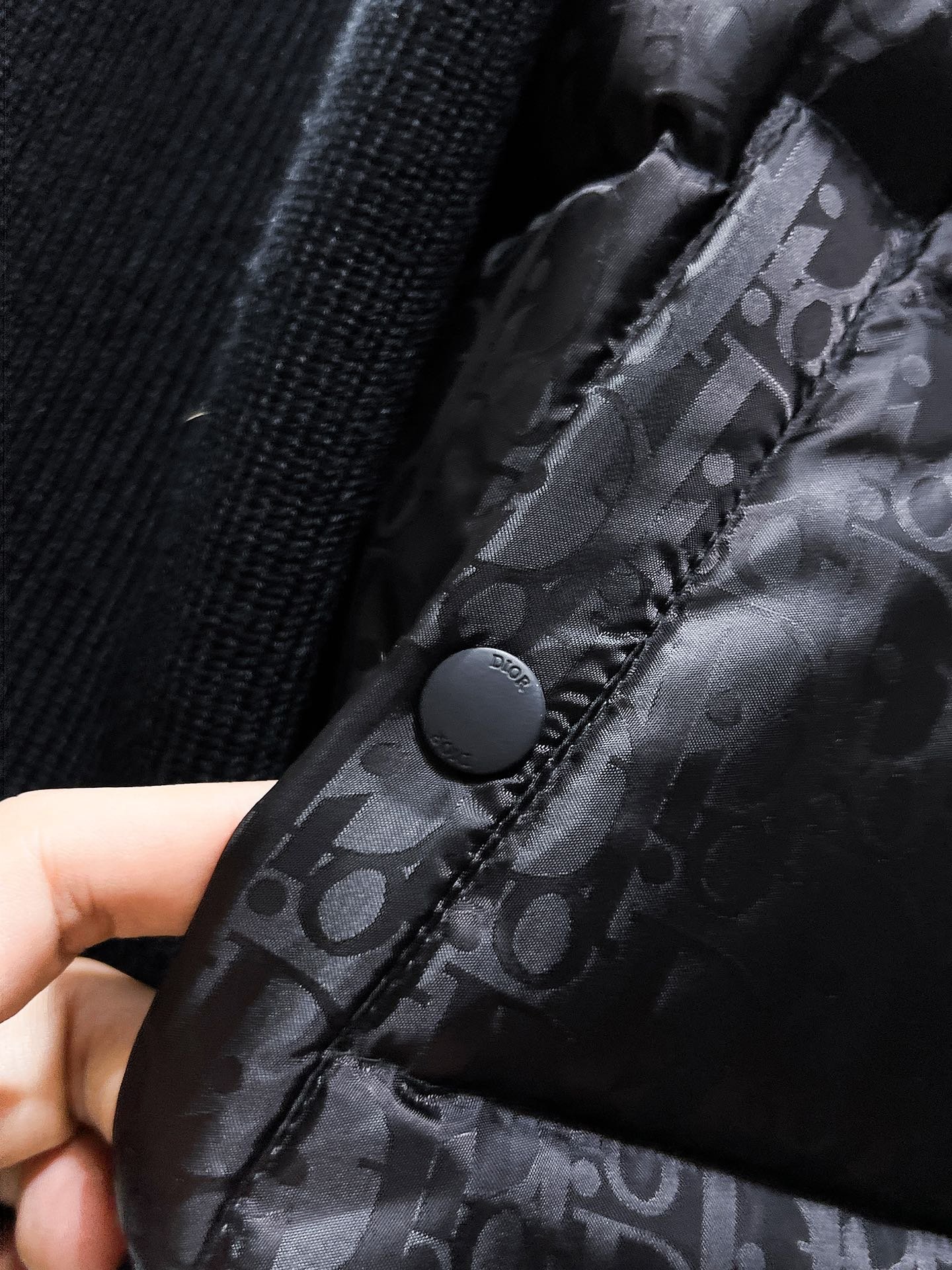 CD Oblique Knit Down Jacket Black - Jacket - Image 7